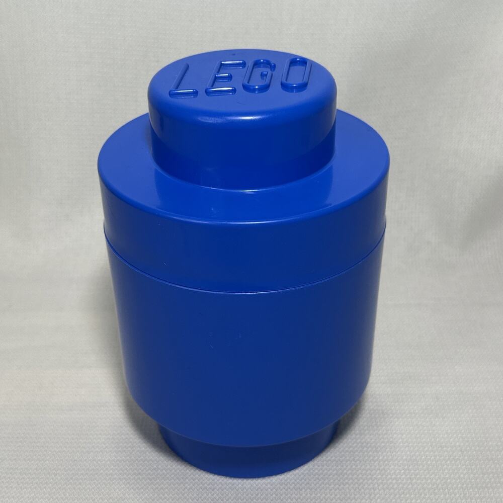 LEGO Round Storage Brick 1 x 1 Blue 7.5x5” Container Tub Toy Organization